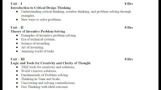 One shot - Logic and tools for creative and clarity of thought Unit 3 Innovation and problem solving