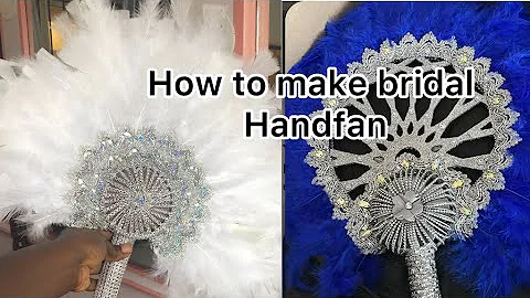 How to make bridal hand fan with electric fan & feathers #viral  #diy #tutorial #shorts #handfan