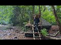 Full 30 days solo bushcraft build shelter hunt and survive in the rainforest