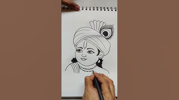 Quick simple and easy drawing of  little krishna face/ little krishna drawing in easy steps