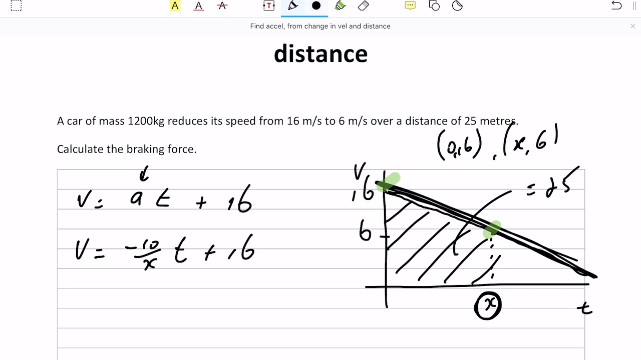 Find acceleration from change in velocity over a distance