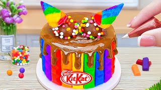 Sweet Rainbow Cake Using KITKAT - DAIRY MILK 🌈 Miniature Rainbow Chocolate Cake Sprinkes For Mom 🍫