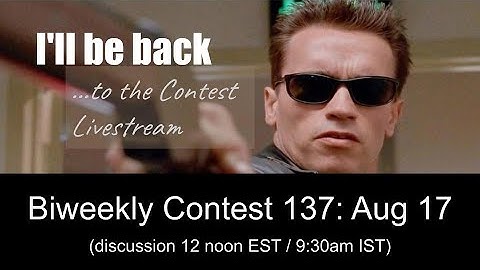 LeetCode Biweekly Contest #137 Livestream!