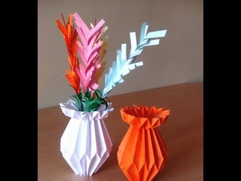 ORİGAMİ - Kağıttan Vazo Yapımı / How to Make a Paper Flower Vase?