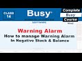 Warning Alarm in busy | Negative Balance with Warning | Class-14 | Busy Tutorials