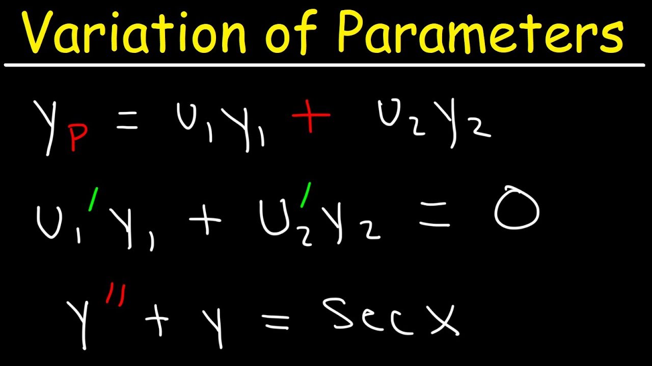 Variation of Parameters - Nonhomogeneous Second Order Differential Equations