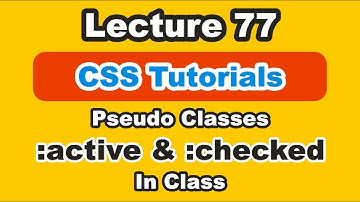 Active Pseudo Class In CSS | Checked Pseudo Class | CSS Tutorial For Beginners In Urdu | Part 77