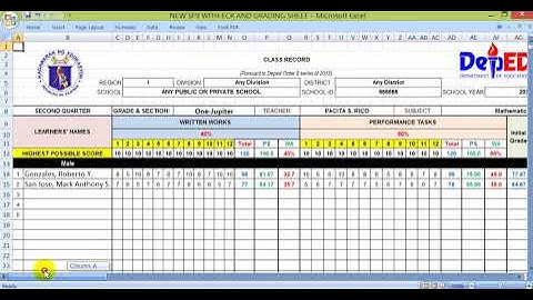 AUTOMATED NEW SF9 with CLASSRECORD, GRADING SHEET and SUMMARY of GRADES for GRADES 1 to 10