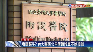 不收了? 台大醫院9月起門診額滿不再加號－民視新聞 