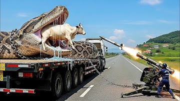 FEARLESS RESCUE Team SAVES a Cow From a Giant Python Attack
