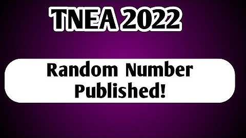 TNEA|2022|Random Number Published|How to check your Random Number?|Vincent Maths|