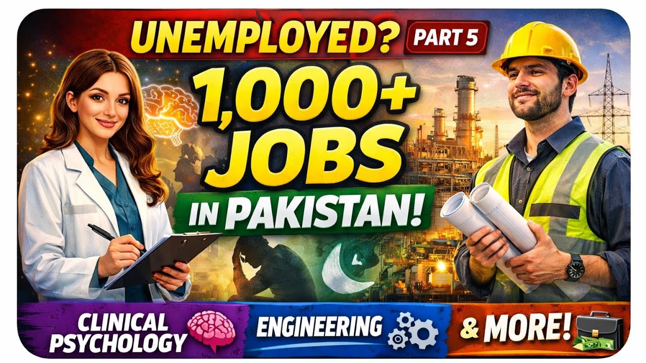 Unemployed? 1,000+ Jobs in Pakistan (Part 5): Clinical Psychology, Engineering & More