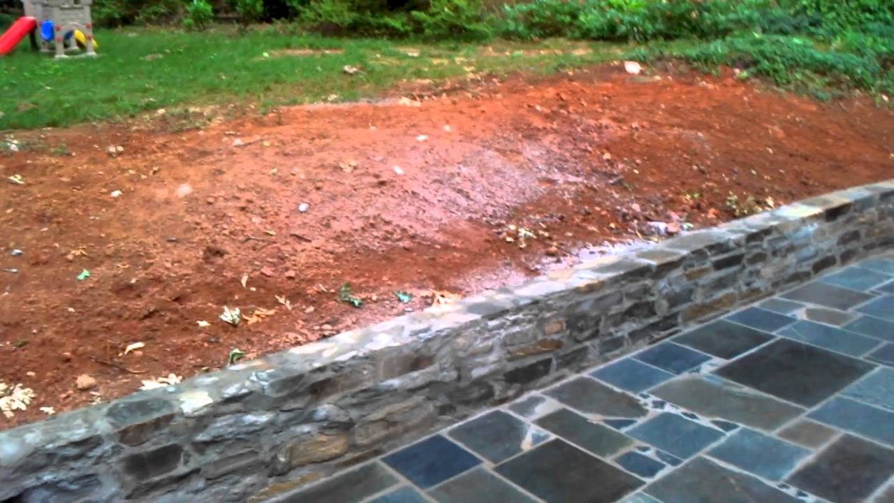 Video New soapstone patio with stone retaining wall YouTube