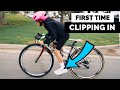 Clipping in for the FIRST time on a ROAD BIKE