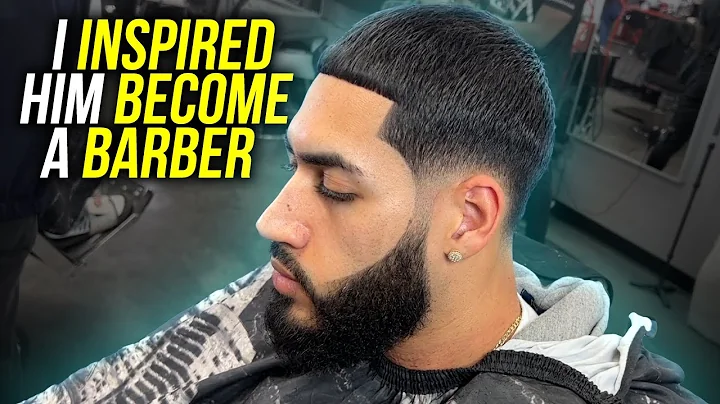 I gave Student Barber CLEAN LOW FADE with Crispy L...