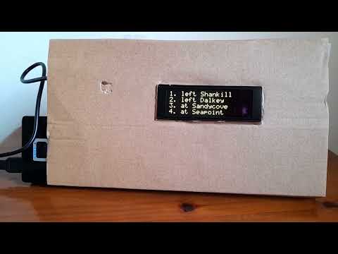 Real time demo showing Train Arrivals on a 20x4 character OLED using a Raspberry Pi PICO-W and JSON