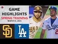 San Diego Padres vs. Los Angeles Dodgers Highlights | March 6, 2021 (Spring Training)