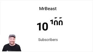 MrBeast Hits 1 Googol subs (10 duotrigintillion) (1x 10^100)