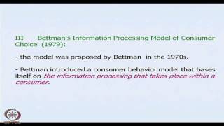 ⁣Mod-05 Lec-12 Models of Consumers and Models of Consumer Behaviour ( Contd.)