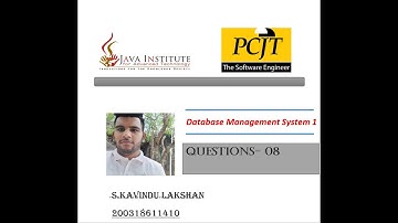 Question 03 Set 02 | Database Management System | Java Institute |