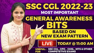 🔴LIVE🔴SSC CGL 2022 - 23 GENERAL AWARENESS BITS BASED ON NEW EXAM PATTERN Chandan Logics