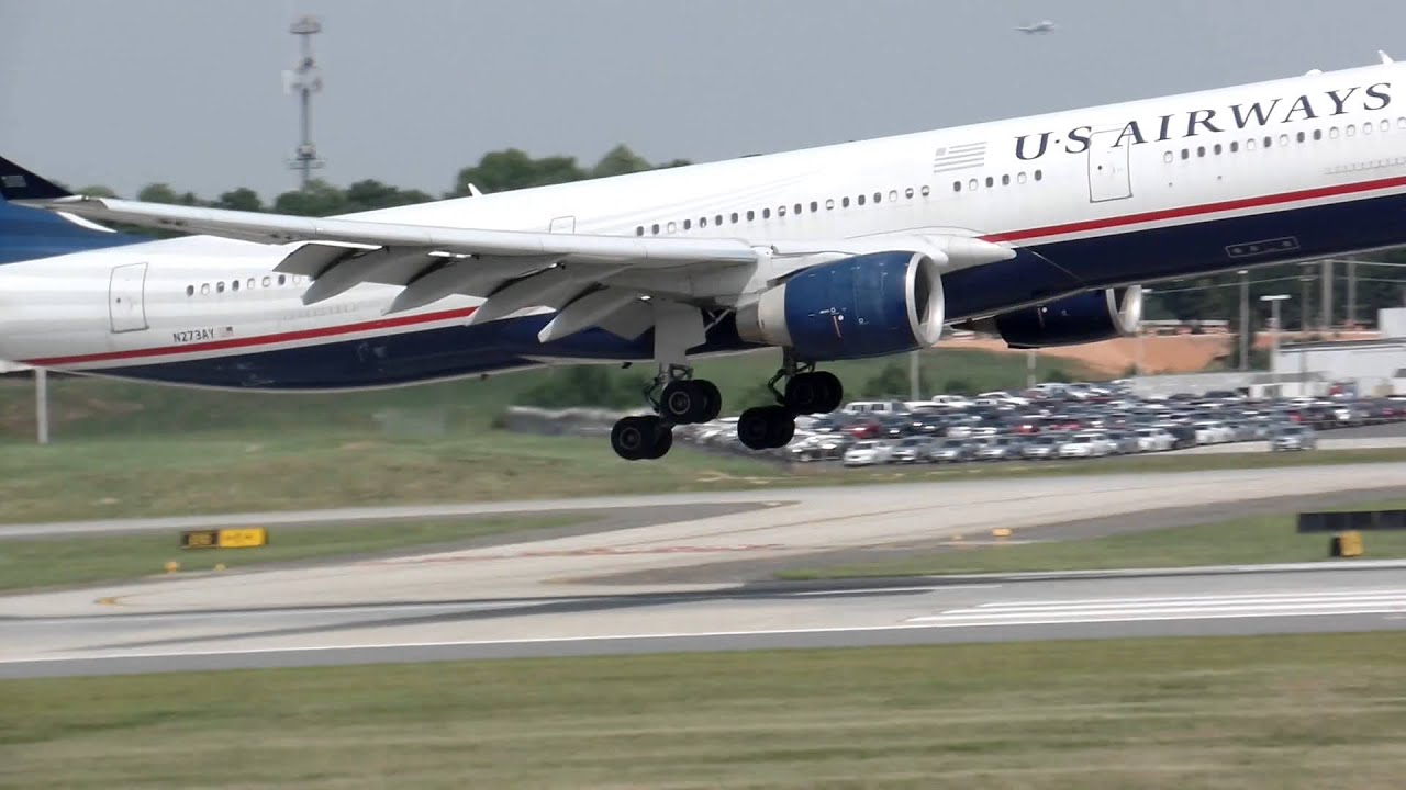 US Airways A330323 [N273AY] Landing Charlotte CLT YouTube