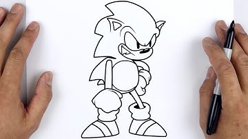 HOW TO DRAW SONIC EXTRA LIFE | Friday Night Funkin (FNF) - Easy Step By Step Tutorial For Beginners
