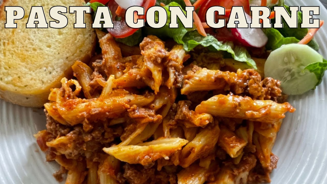 Pasta Con Carne Molida En La Olla de Cocción Lenta(Slow Cooker)