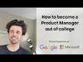 How to become a Product Manager out of college