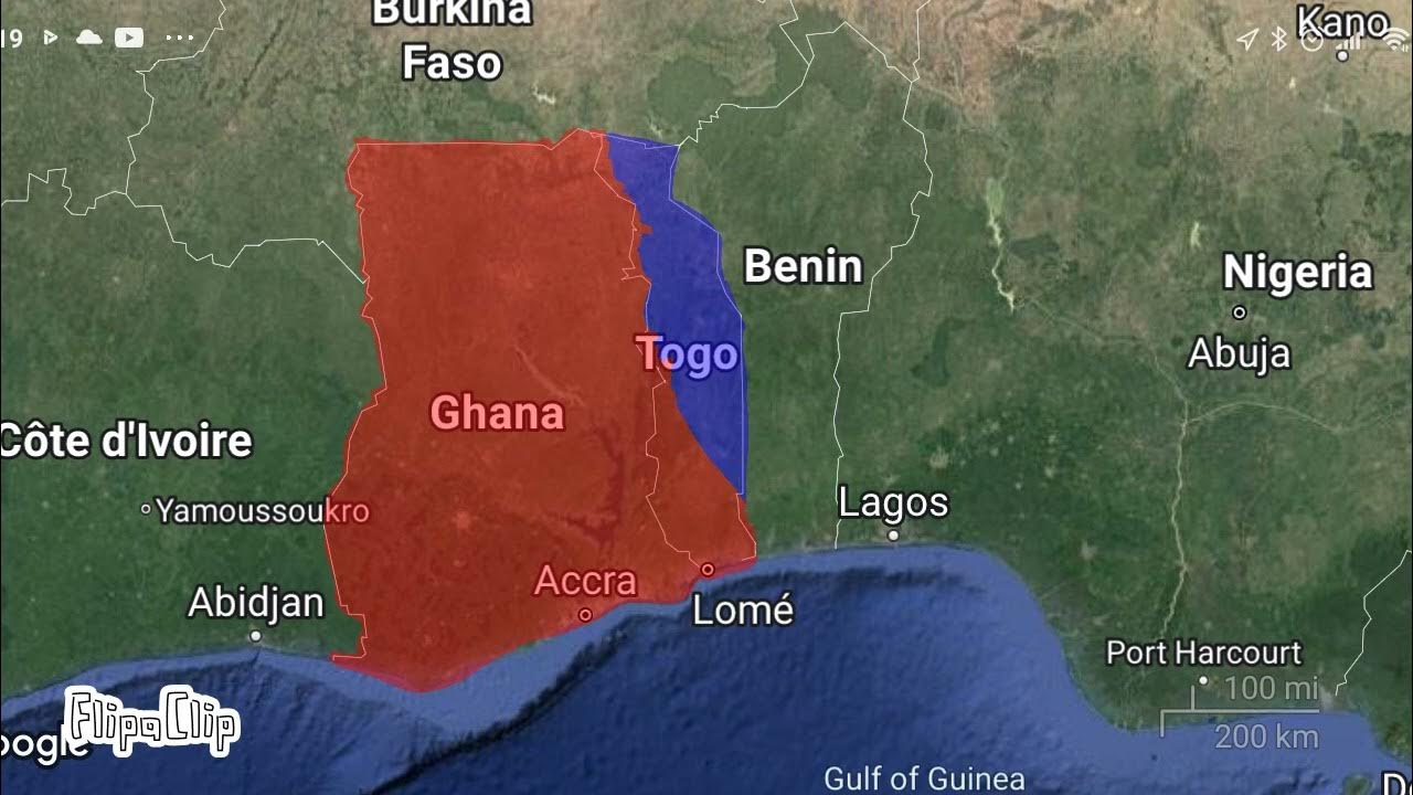 Ghana vs Togo mapped in Google map YouTube