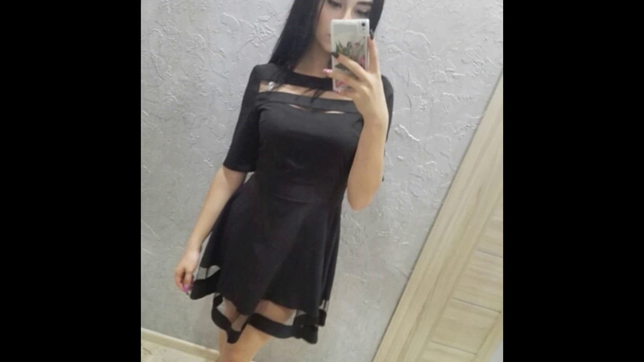 Rochie neagra clos cu benzi transparente Diana