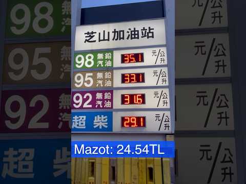 Tayvan’da Benzin Fiyatları💰 Depo kaça doluyor❓#tayvan #benzin #fiyat #akaryakıt