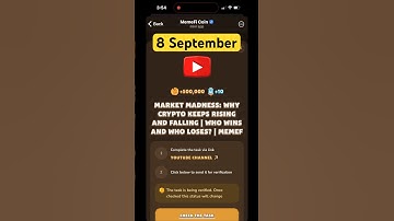MemeFi YouTube video code today 8 September | MemeFi YouTube video secret code today | #crypto