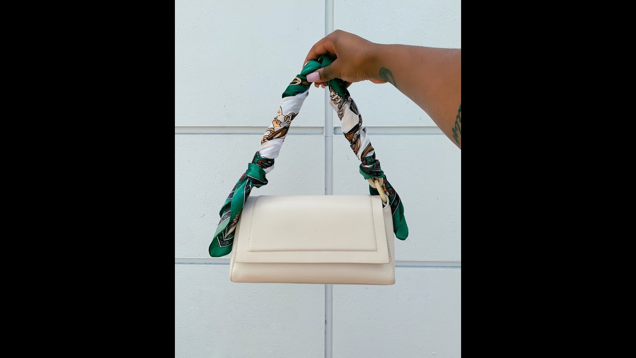 How to tie scarf to a bag handle with Fariba Soltani twilly 