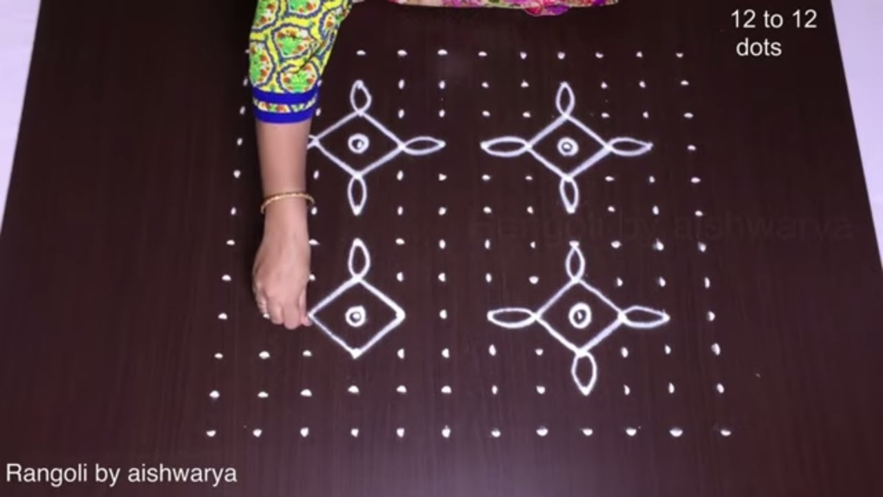 Beautiful Diwali Kolam Big With Mud Lamps