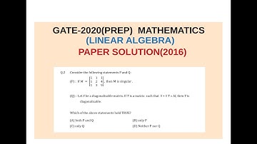 GATE-2020 Mathematics (Linear algebra) | Previous year paper solutions