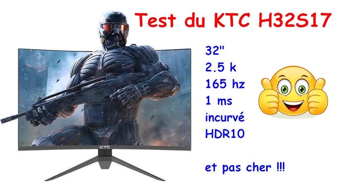 KTC 27'' Ecran PC Gaming Incurvé, 165Hz Moniteur Gamer, QHD 2K