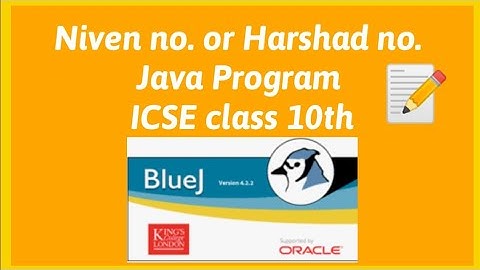 I Niven number Java Program l class 10 icse program