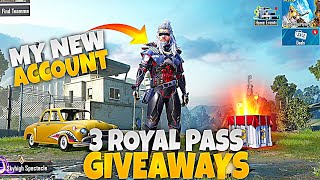 3 RoyalPass Giveaway | My New Account of Pubg | No More Old Account 😭 | PUBGM