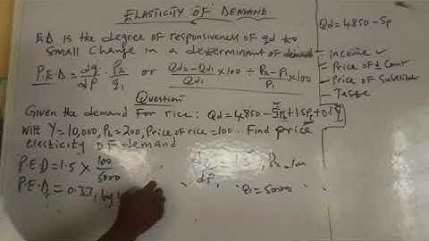 HOW TO FIND PRICE ELASTICITY OF DEMAND USING DIFFERENTIATION