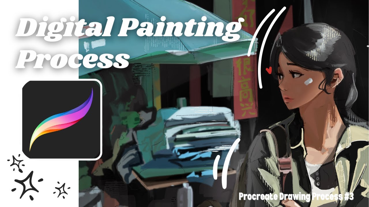 Procreate Drawing Process #4 | Digital Painting dari Sketch ke Final ...
