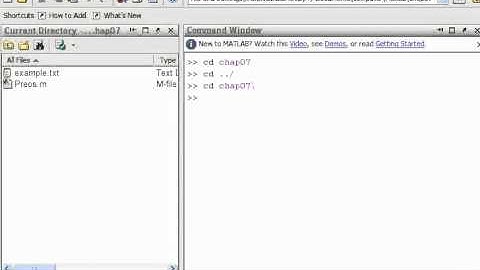 Overview of Matlab Folders - Contents and Navigation