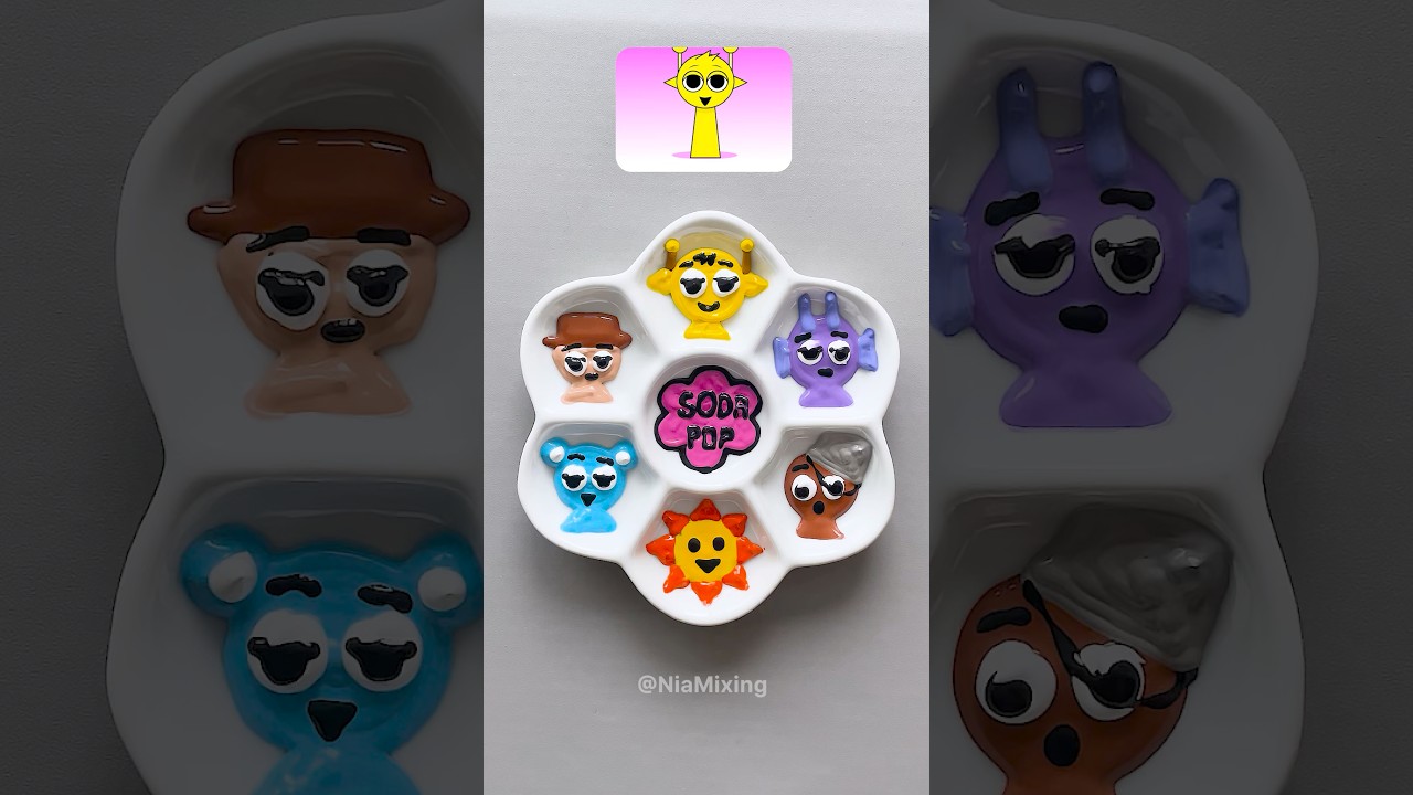 Смешивание цветов газировки Sprunki💖Угадай финальный цвет! 