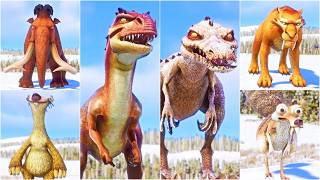 Ice Age Animals Manny, Sid, Scrat, Diego Vs Dinosaurs Juric World Evolution 2