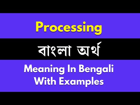 Processing Meaning In Bengali/Processing শব্দের বাংলা ভাষায় অর্থ অথবা মানে কি