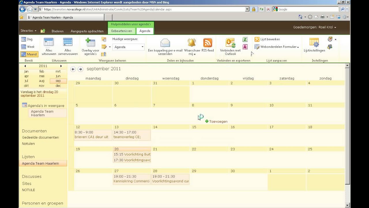 Koppelen portal agenda aan outlook krol YouTube