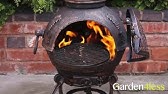 Extra Large Toledo Bronze Grape Cast Iron Chiminea With Grill Youtube