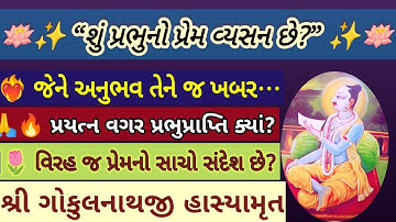 🪷 શ્રી ગોકુલનાથજી હાસ્યામૃત | શું પ્રભુનો પ્રેમ વ્યસન છે? | વિરહભાવ, પ્રેમ અને પ્રભુનો અનુભવ 🪷