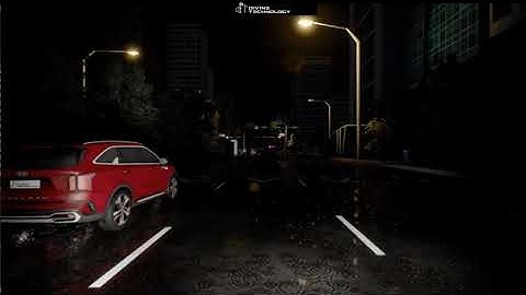 Autonomous Driving Simulation in Physics-based Environment, with Sensors