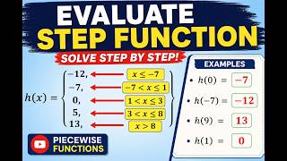Evaluate Step Functions | Solving Piecewise Functions with Examples